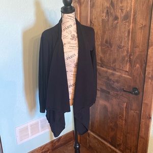 Black Drape Front Cardigan, Side Medium